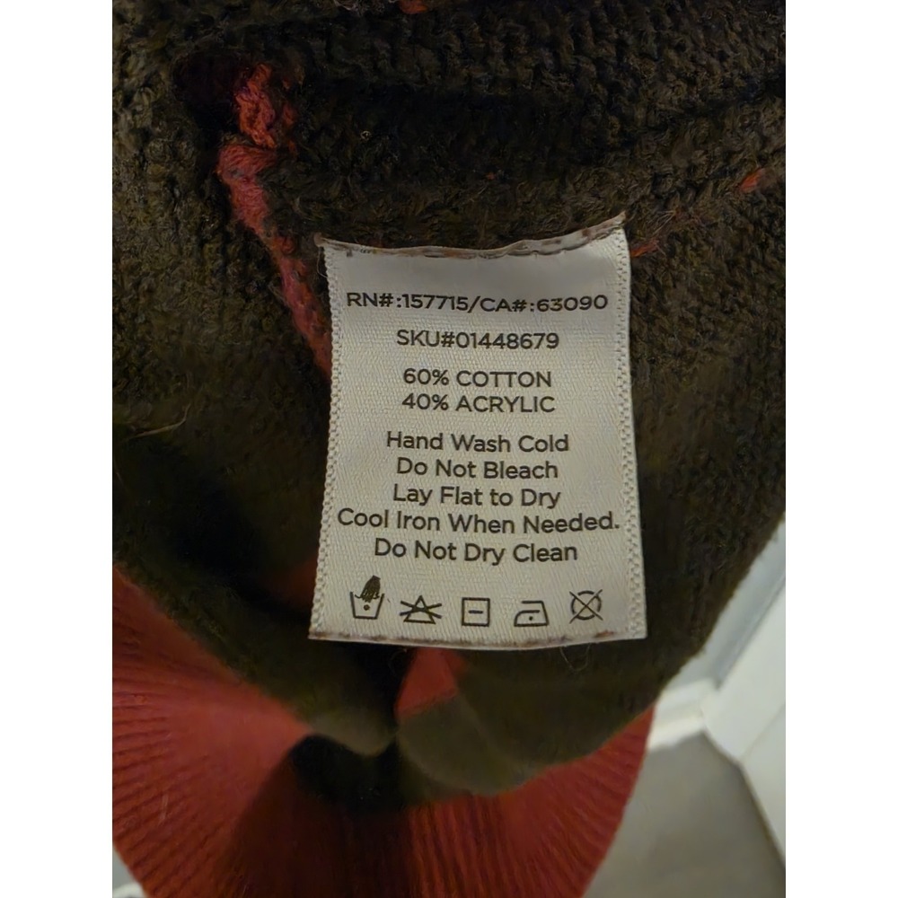 Nightmare On Elm Street Freddy Krueger Sweater L Burgundy Green Stripe Spirit - Picture 5 of 6